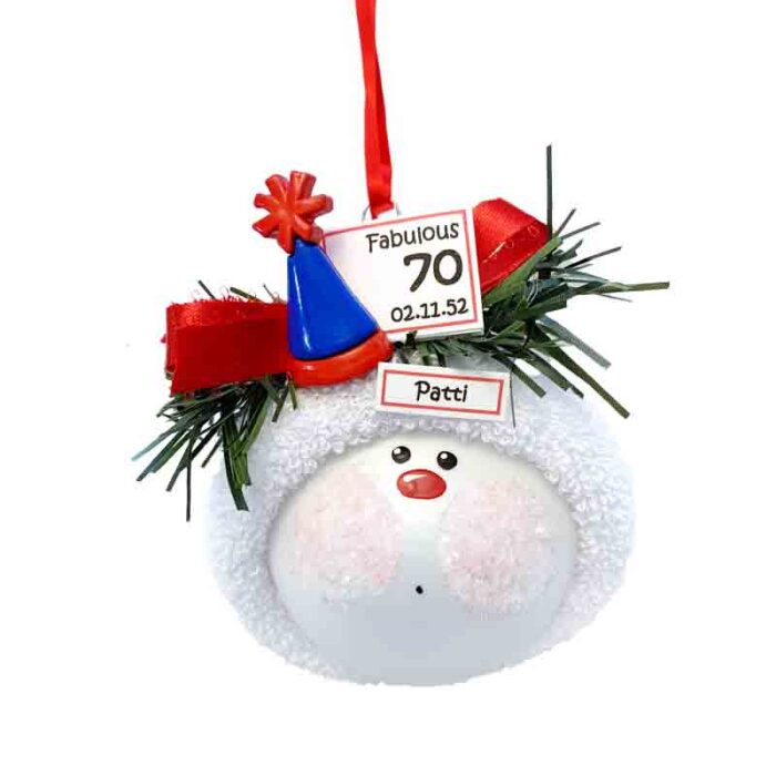 A vibrant Custom Birthday Gift Christmas Ornament featuring a party hat and a personalized birthday sign. Perfect for celebrating special moments and adding a personalized touch to your tree. Ideal for birthday enthusiasts and those who love unique decorations.