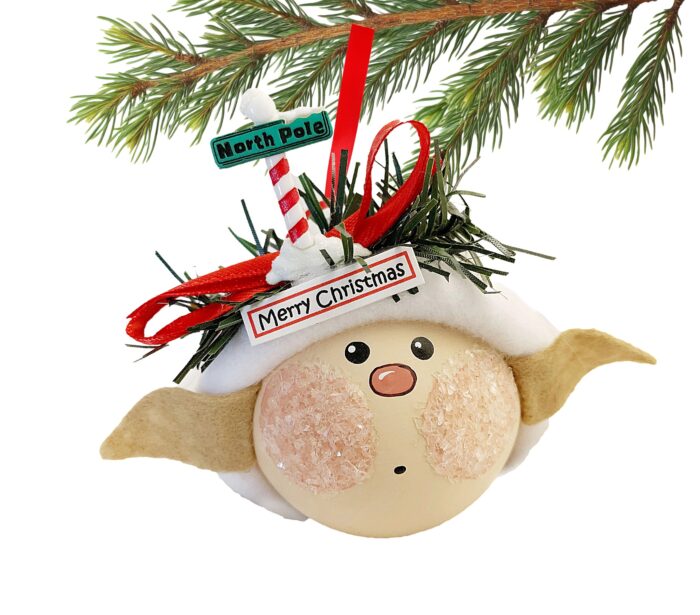 Elf Christmas Ornaments North Pole Sign Townsend Custom Gifts