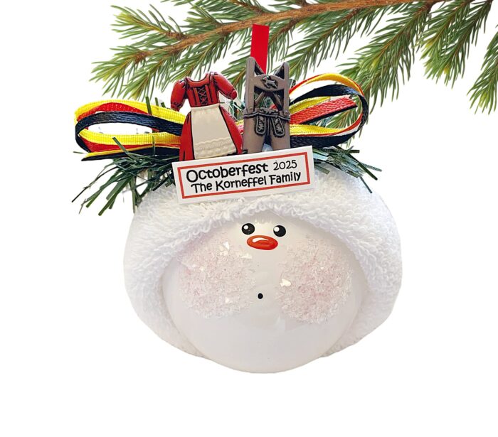 German Oktoberfest Souvenir Christmas Ornament - Dirndl Lederhosen Theme