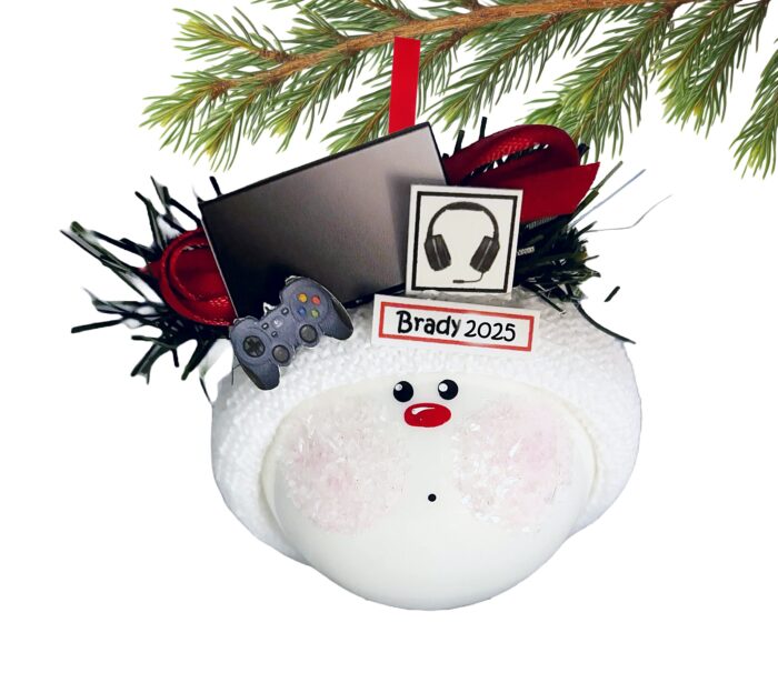 Gamer GIFT Ornaments Computer Screen Headphones Controller