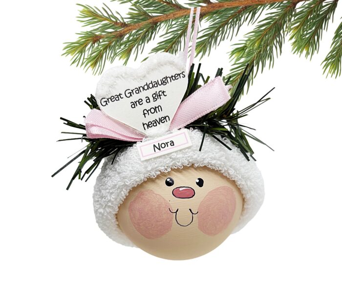 Great Granddaughter Gift Ornaments White Heart Gift From Heaven