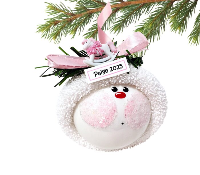 Baby Girl Christmas Ornaments Pink Rocking Horse Townsend Custom Gifts W191 57 SAMPLE