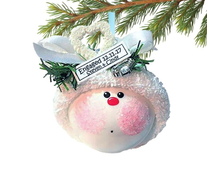 Engagement Gift Ornaments White Heart Ring Townsend Custom Gifts