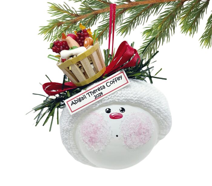 Gardener Christmas Gift Ornaments Vegetable Fruit Wood Bushel Basket