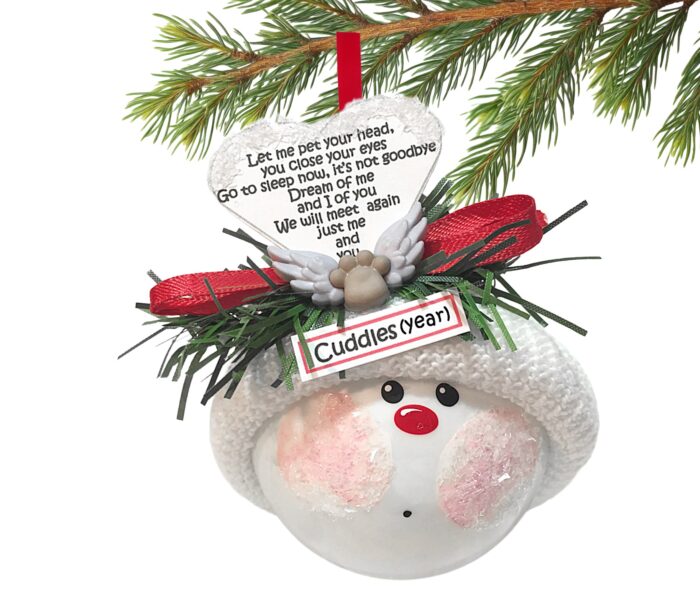 Dog Pet Memorial Gift Ornaments White Heart Poem Angel Paws Townsend Custom Gifts