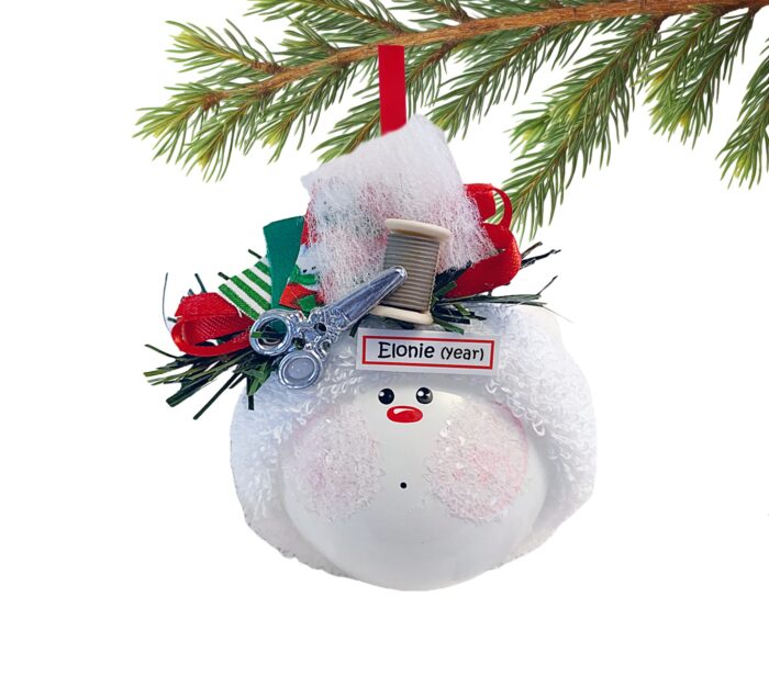 Quilter Christmas Ornament Swatches, Bating, Thread, and Scissors