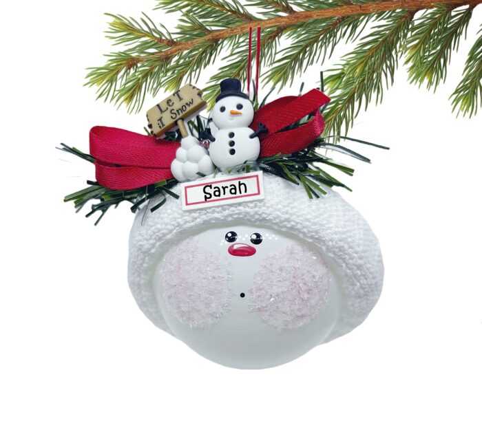 Snowman Christmas Gift Ornaments Winter Let It Snow Sign