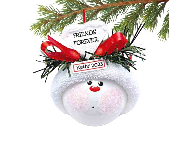 Friend Christmas Gift Ornaments Friendsgiving White Heart Friends Forever Townsend Custom Gifts CA132 SAMPLE