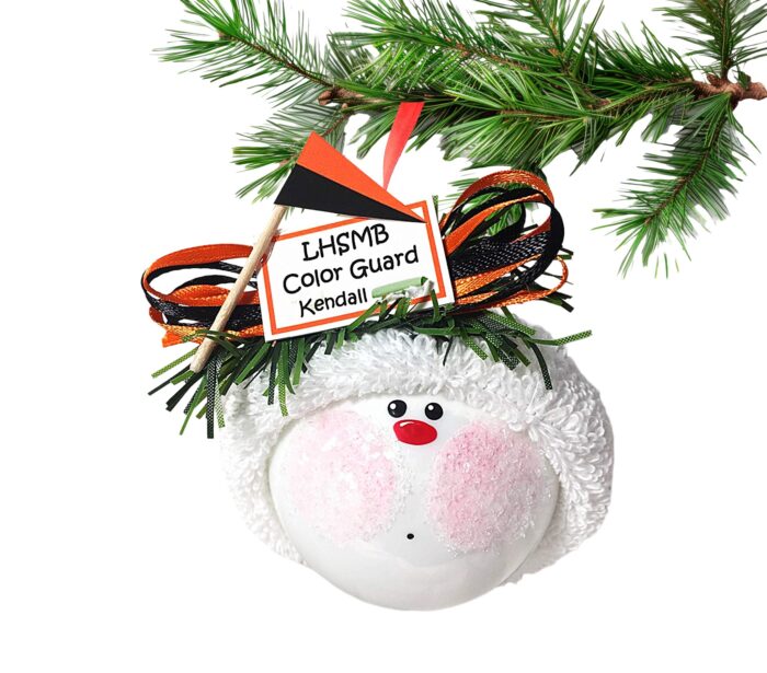 Marching Band Ornament with Personalized School Colors