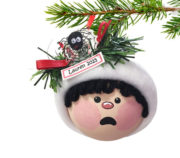 SALE Baby Shower Gift Christmas Ornaments Little Miss Muffet Nursery Rhyme Spider