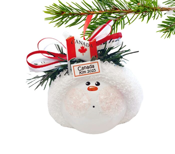 Canada Souvenir Christmas Gift Ornaments Canadian Flag Personalized by Townsend Custom Gifts