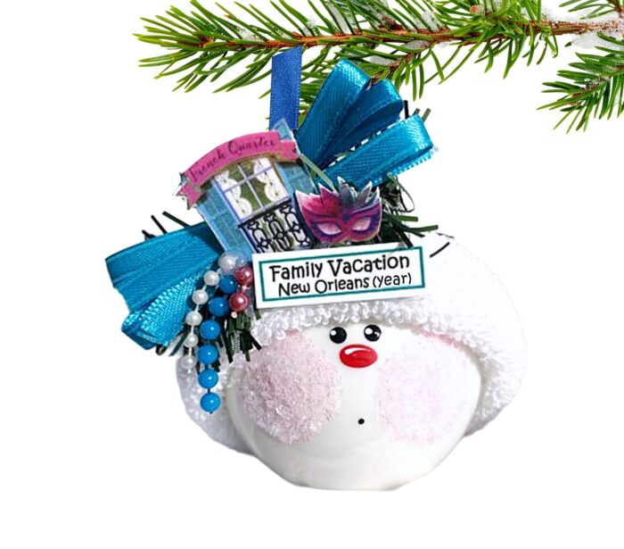 New Orleans Mardi Gras Vacation Sourvenir Gift Christmas Ornament Personalized by Townsend Custom Gifts SAMPLE