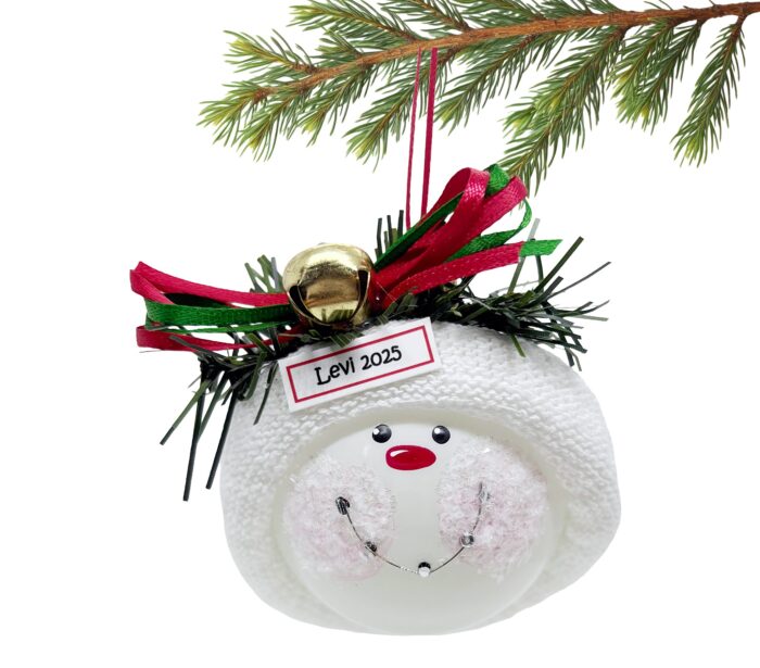 Braces Christmas Ornament with Bell and Green and Red Ribbon