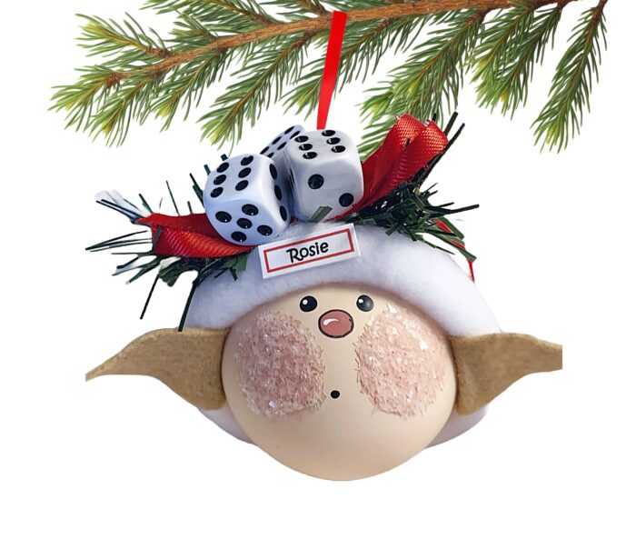 Santa Bunko Bunco Christmas Ornaments Dice Die Fabric Hat Townsend Custom Gifts SAMPLE - Image 5