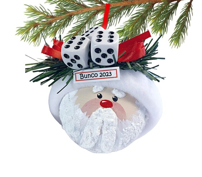 Santa Bunko Bunco Christmas Ornaments Dice Die Fabric Hat Townsend Custom Gifts SAMPLE