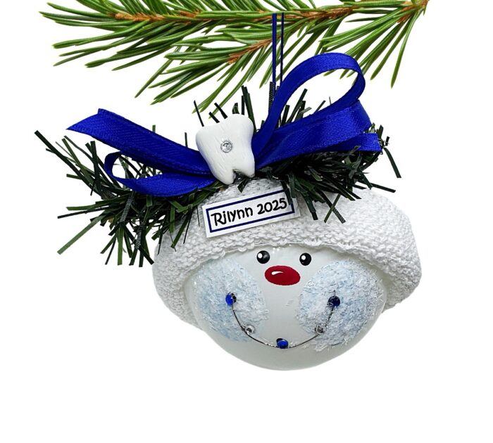 Boy Braces Christmas Gift Ornaments Personalized by Townsend Custom Gifts SAMPLE