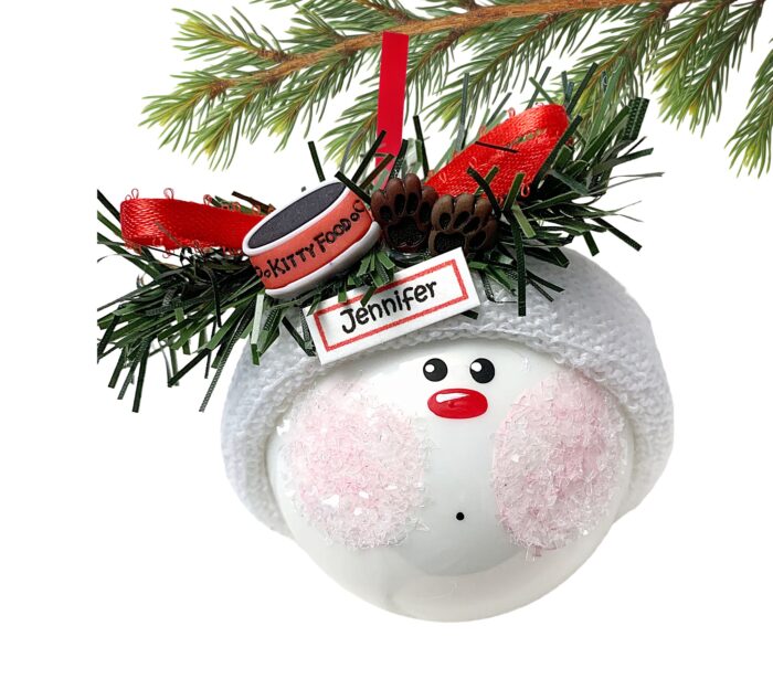 Cat Sitter Christmas Gift Ornaments Paws (Color May Vary) Kitty Food Dish Townsend Custom Gifts