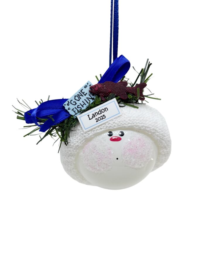 Fisherman Christmas Gift Ornaments Gone Fishing Sign Fish - Image 2