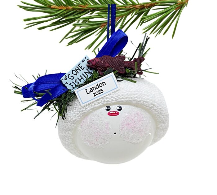 Fisherman Christmas Gift Ornaments Gone Fishing Sign Fish