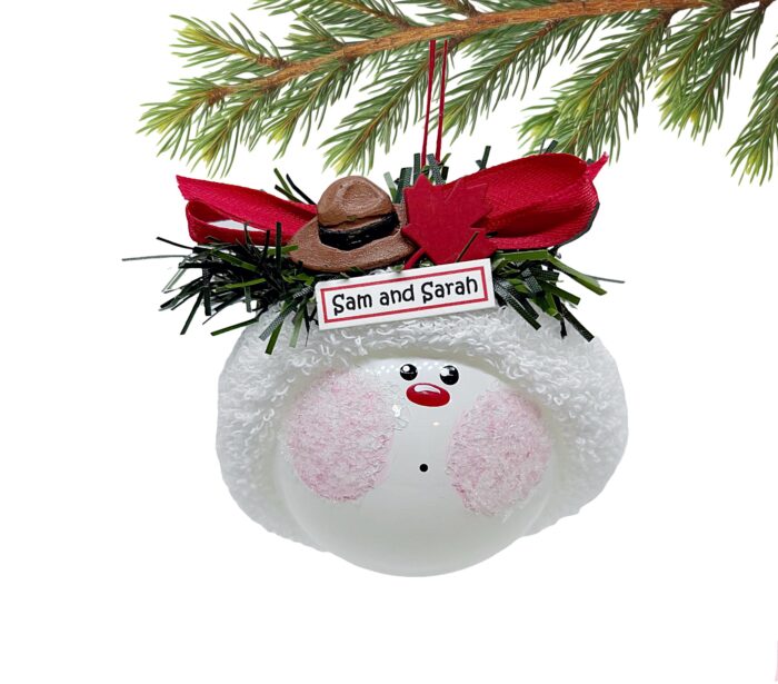 Canada Christmas Gift Ornament Canadian Mountie Hat Red Maple Leaf Personalized by Townsend Custom Gifts SAMPLE
