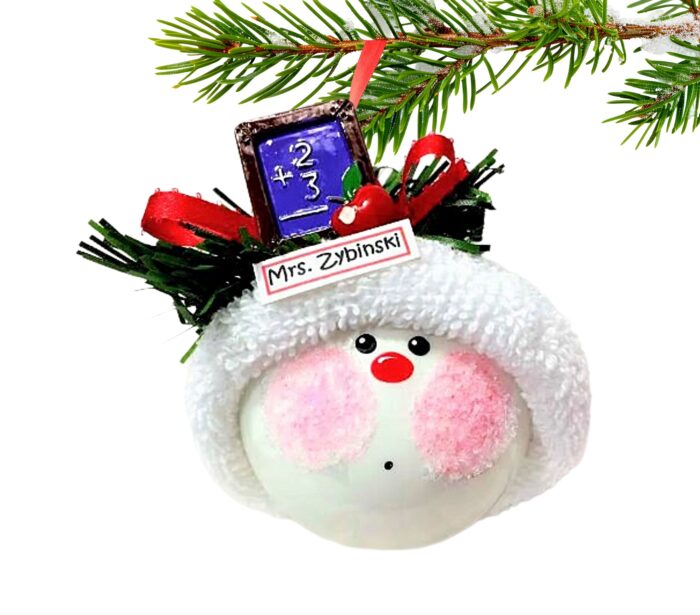 Teacher Gift Christmas Ornaments Math Chalkboard Personalized by Townsend Custom Gifts SAMPLE   W194 SAMPLE