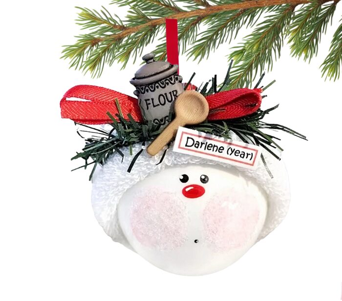 Cooking Gift Christmas Ornament with Flour and Wood Spoon