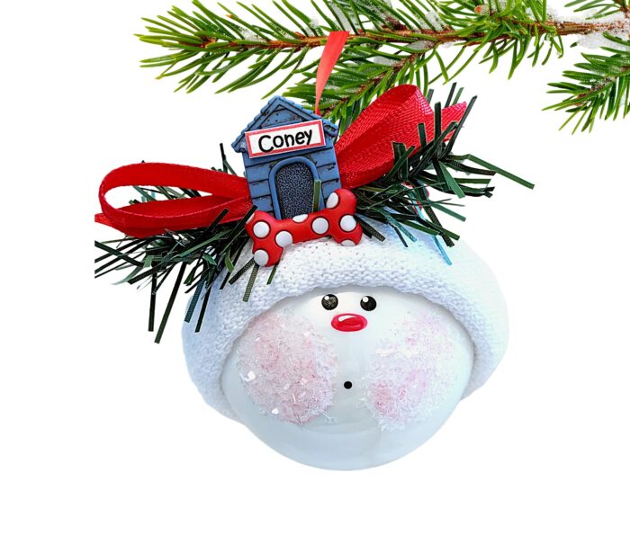 Dog Christmas Gift Ornaments Personalized Dog House Polka Dot Bone (Color May Vary)