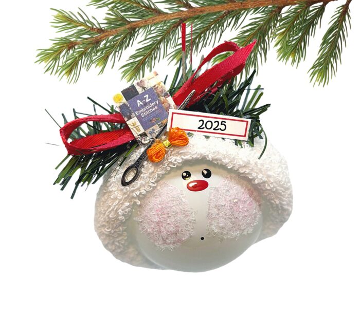 Embroidery Gift Christmas Ornament  (Color Will Vary)  W142/CA84 1336