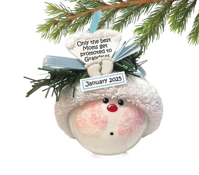 Birth Announcement Gift Christmas Ornaments Baby Feet Only The Best Moms Dads Get Promoted to Grandmas Grandpas SAMPLE