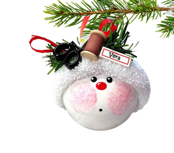 Sewing Gift Christmas Ornaments Thread (Color May Vary) Black Handle Scissors Townsend Custom Gifts SAMPLE