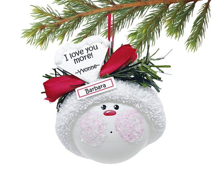 I Love You More Grandchild Christmas Gift Ornaments Personalized White Heart Townsend Custom Gifts SAMPLE