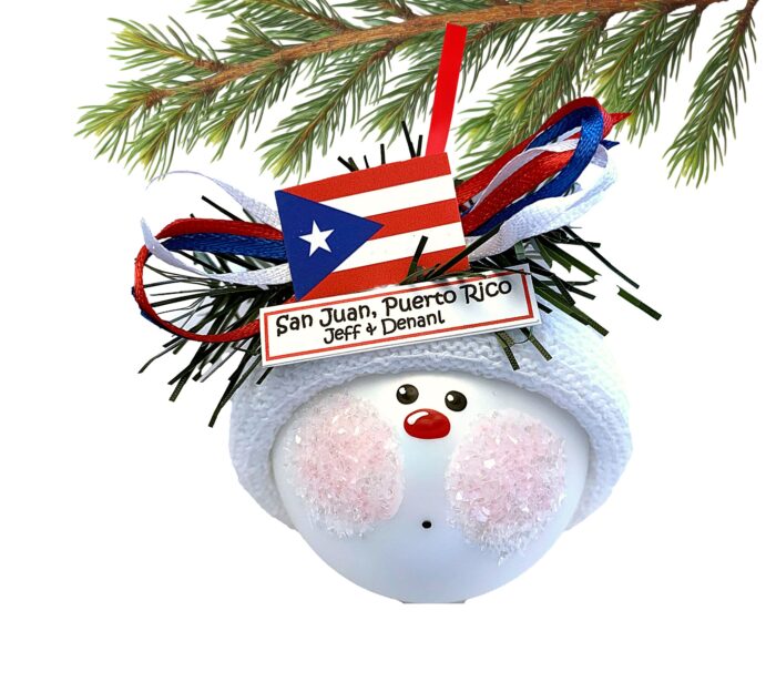 Puerto Rico Souvenir Gift Christmas Ornaments Flag Townsend Custom Gifts SAMPLE