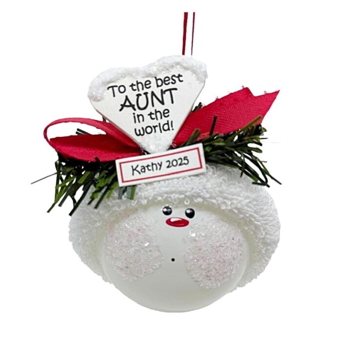 Best Aunt in the World Ornament Personalized