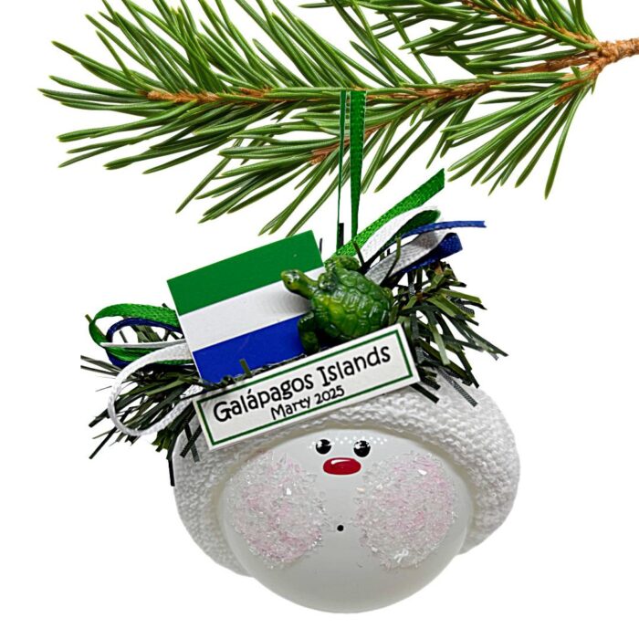 Hand Painted Galapagos Island Christmas Ornament: Personalized Travel Gift - Image 2