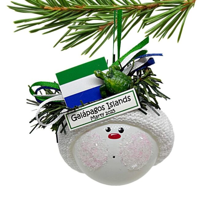 Hand Painted Galapagos Island Christmas Ornament: Personalized Travel Gift